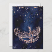 Invitation Mascarade masque rose or parties scintillant étinc (Dos)