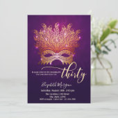 Invitation Mascarade, Masque Violet 30e Anniversaire (Debout devant)