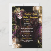 Invitation Mascarade masquer la fête du mardi gras vénitien (Dos)