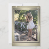 Invitation Mascarade Olive Dorée Photo Anniversaire 16 Ans Do (Dos)