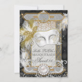 Invitation Mascarade Perle blanche Diamant (Devant)