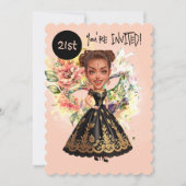 Invitation Mascarade personnalisée 21e anniversaire Bash (Devant)