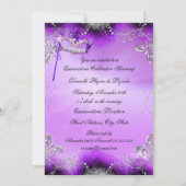 Invitation Mascarade pourpre étincelle Quinceanera Anniversai (Dos)