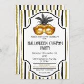 Invitation Mascarade rayée Halloween Costume Party (Devant / Derrière)