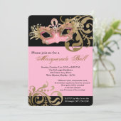 Invitation Mascarade rose Mascarade Masque Costume de bal Hal (Debout devant)