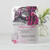 Invitation Mascarade rose Mascarade Masque Costume de bal Hal (Debout devant)