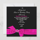 Invitation Mascarade Sweet 16 Seize Masque Rose Chaud Fête (Dos)