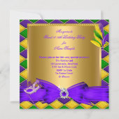 Invitation Mascarade Sweet 16 Violet Vert Or (Dos)