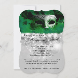 Invitation Mascarade verte Mascarade Masque costume Halloween