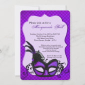 Invitation Mascarade violet mascarade costume de bal Hallowee (Devant)
