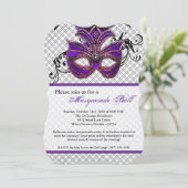 Invitation Mascarade violet mascarade costume de bal Hallowee (Debout devant)
