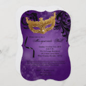 Invitation Mascarade violette Mascarade Masque Masque Costume (Devant / Derrière)