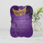 Invitation Mascarade violette Mascarade Masque Masque Costume (Debout devant)