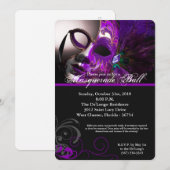 Invitation Mascarade violette Mascarade Masque Masque Costume (Devant / Derrière)