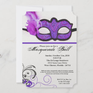 Invitation Mascarade violette Mascarade Masque Masque Costume