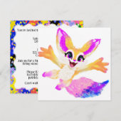 Invitation Mascotte de fête Kawaii Chibi (Devant / Derrière)