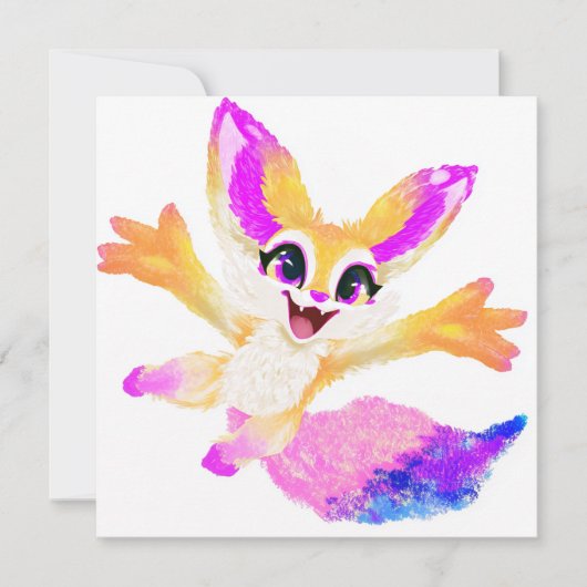 Invitation Mascotte de fête Kawaii Chibi (Devant)