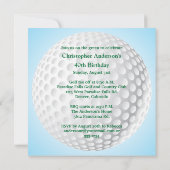 Invitation masculine au golf 40e anniversaire (Dos)