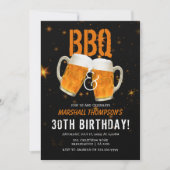 Invitation Masculine BBQ et bières Fête d'anniversaire (Devant)