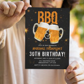 Invitation Masculine BBQ et bières Fête d'anniversaire