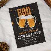 Invitation Masculine BBQ et bières Fête d'anniversaire