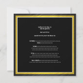 Invitation Masculine Black Yellow Stripes (Dos)