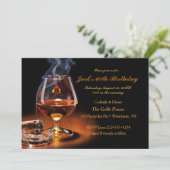 Invitation Masculine Cigares et Brandy Cognac Snifter Monogra (Debout devant)