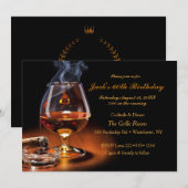 Invitation Masculine Cigares et Brandy Cognac Snifter Monogra (Devant / Derrière)