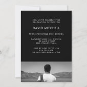 Invitation Masculine Classic Grey Graduation Party | Photo (Dos)