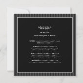 Invitation Masculine des fêtes d'anniversaire Gris et Noirs (Dos)