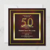 Invitation Masculine Double Gold Frame 50e anniversaire (Devant)