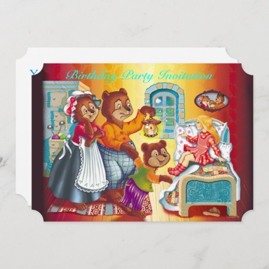 Invitation Masha et 3 ours (Devant / Derrière)