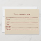 Invitation Masha et 3 ours de conte de fées (Dos)