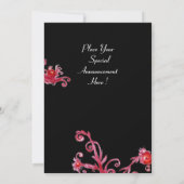 INVITATION MASK EN ROUGE / MARDI GRAS MASQUERADE PARTI (Dos)