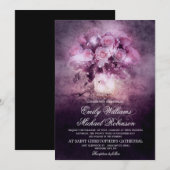 Invitation Mason bocal avec mariage à cordes roses (Devant / Derrière)