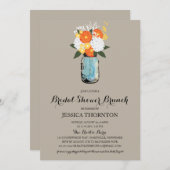 Invitation Mason de fleurs d'agrumes | Brunch Fête des mariée (Devant / Derrière)