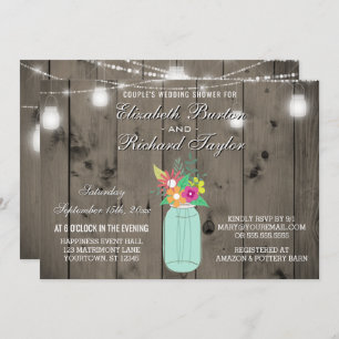 Invitation Mason Jar allume le Wedding shower des couples rus