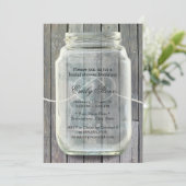 Invitation Mason Jar Attache la Fête des mariées en bois de l (Debout devant)