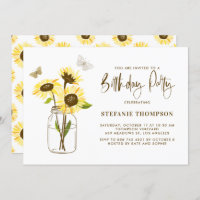 Mason Jar aux tournesols jaunes fête d'anniversair