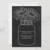 Invitation Mason Jar avec marguerites sur le Mariage de table (Dos)