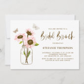 Invitation Mason Jar avec tournesol rose Brunch nuptial (Devant)