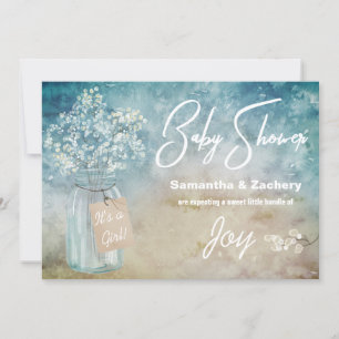 Invitation ** Mason Jar Baby shower du souffle du bébé rustiq