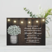 Invitation Mason Jar Babys Respirer nuptiale douche Invitatio (Debout devant)