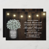 Invitation Mason Jar Babys Respirer nuptiale douche Invitatio (Devant / Derrière)