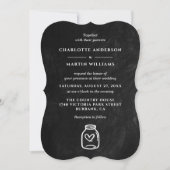 Invitation Mason Jar Black Chalkboard Mariage campagnard rust (Devant)