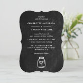 Invitation Mason Jar Black Chalkboard Mariage campagnard rust (Debout devant)