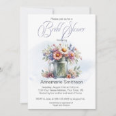 Invitation Mason Jar Bouquet Floral Fête des mariées (Devant)