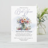 Invitation Mason Jar Bouquet Floral Fête des mariées (Debout devant)