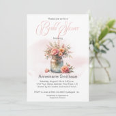Invitation Mason Jar Bouquet Floral Fête des mariées (Debout devant)