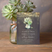 Invitation Mason Jar Bouquet Succulent Mariage campagnard rus